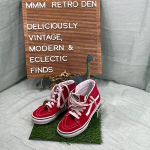 Vans Kids Red Suede High Top Sneaker | 1.5